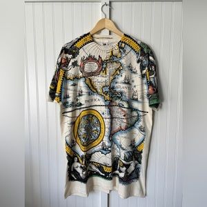 Vintage 1992 Liquid Blue World Map Atlas Single Stitch